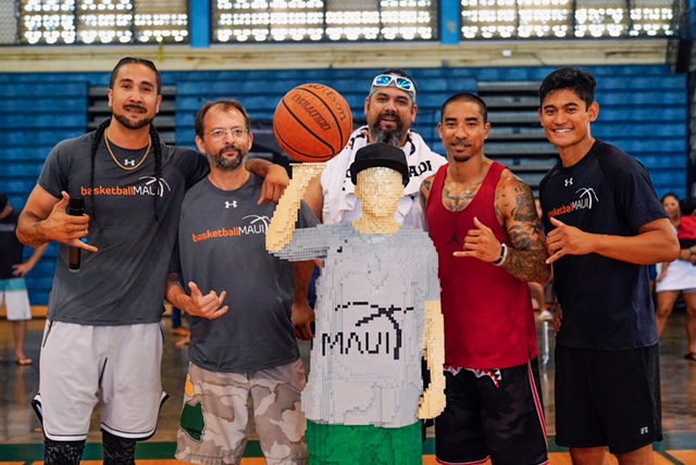 Lego basketball sculpture