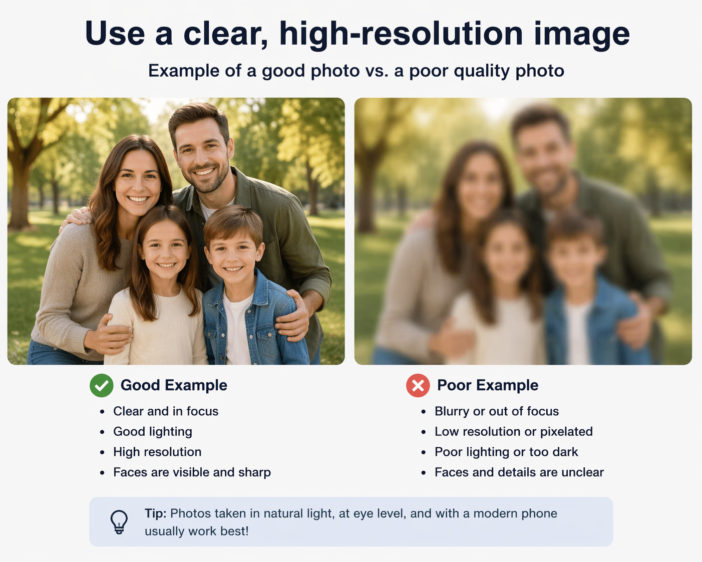 use a clear, high-resolution image