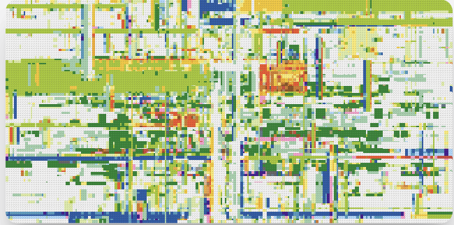 Abstract Glitch Brick Wall Art